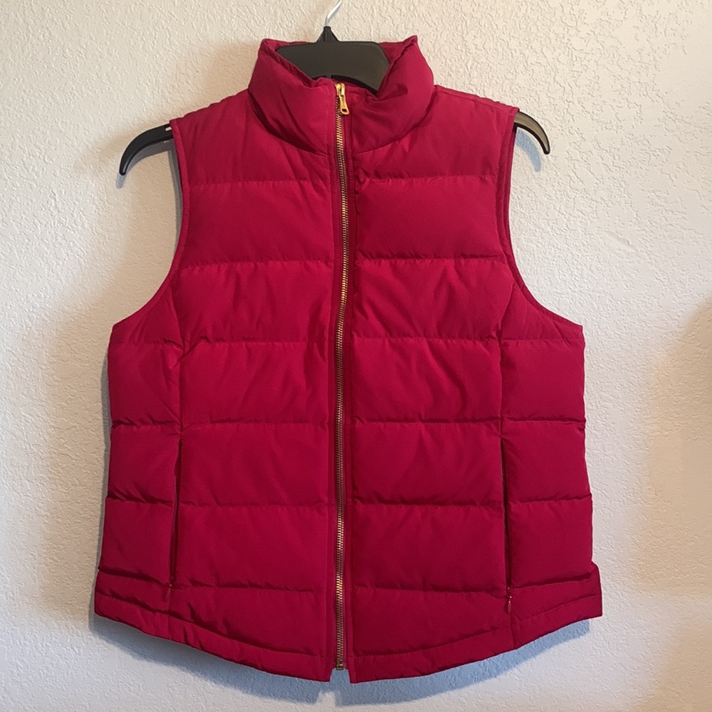 Talbots Puffer Vest Duck Down Magenta